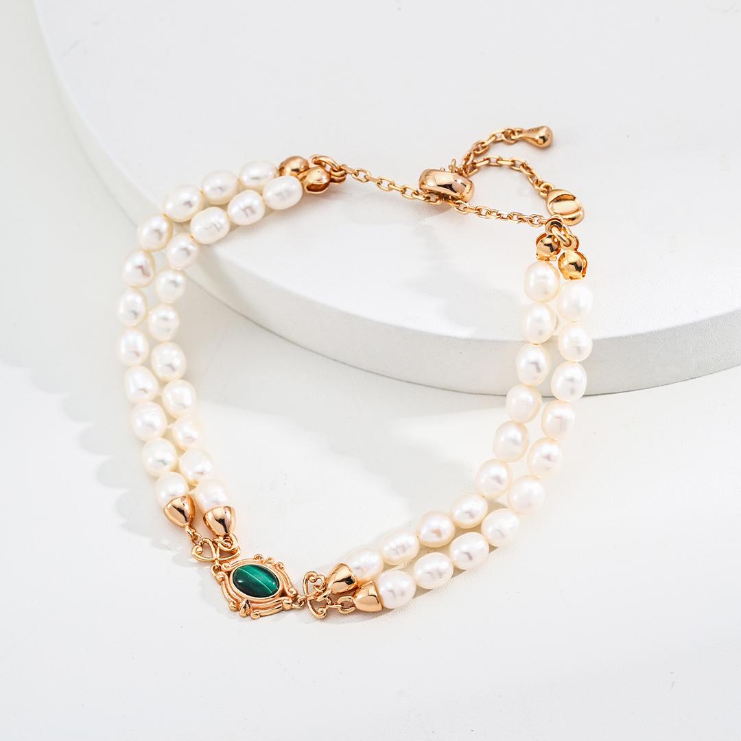 Pearl Peacock Stone Bracelet