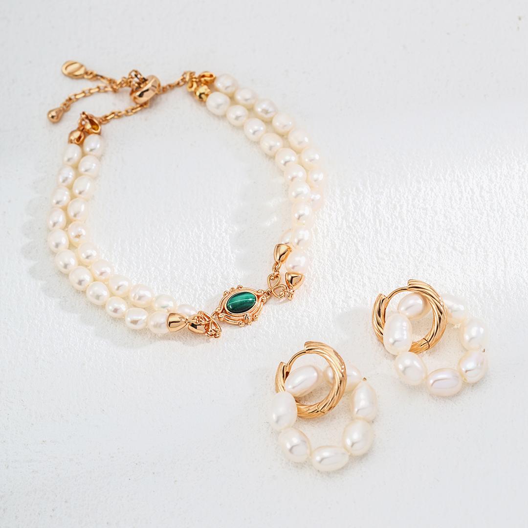 Pearl Peacock Stone Bracelet