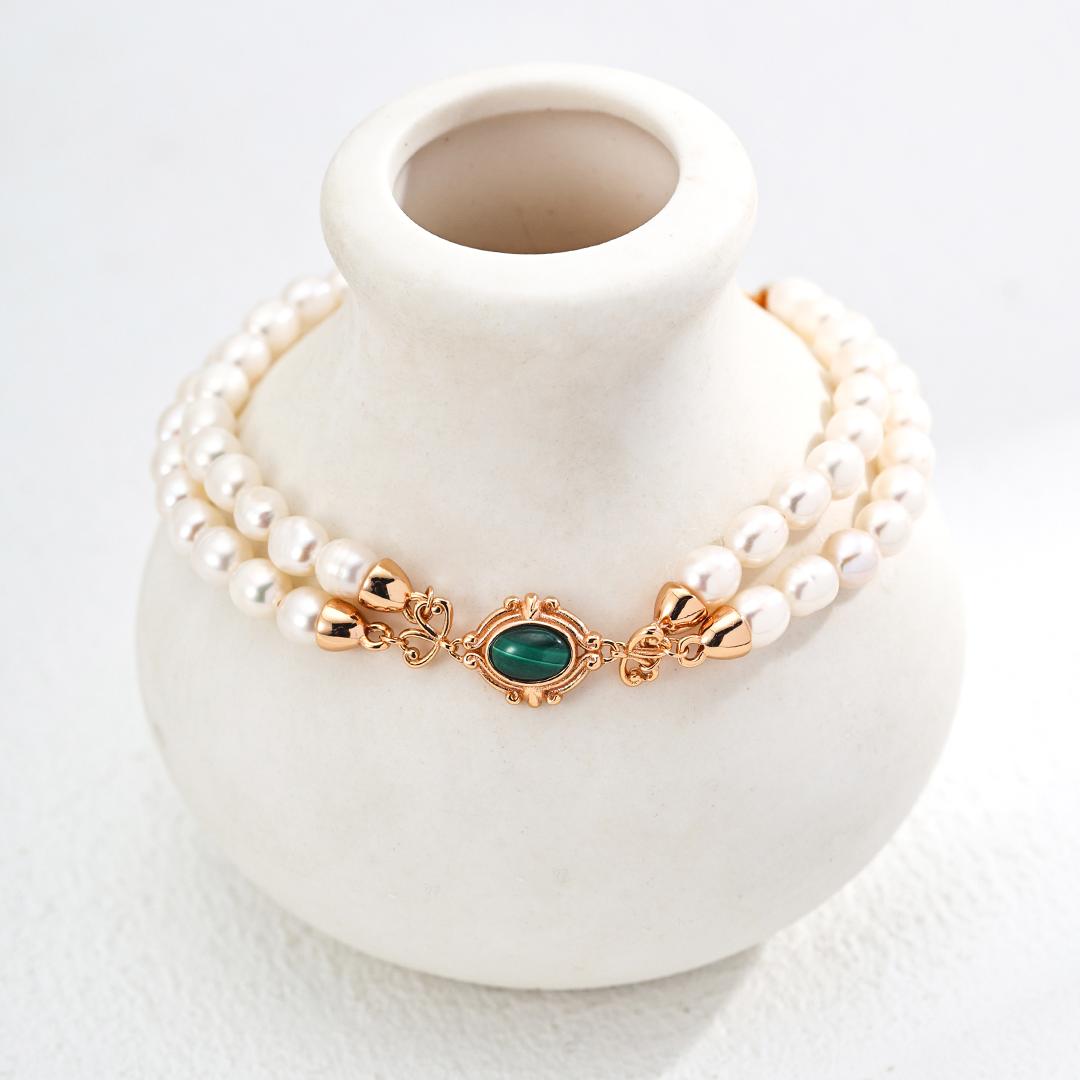 Pearl Peacock Stone Bracelet