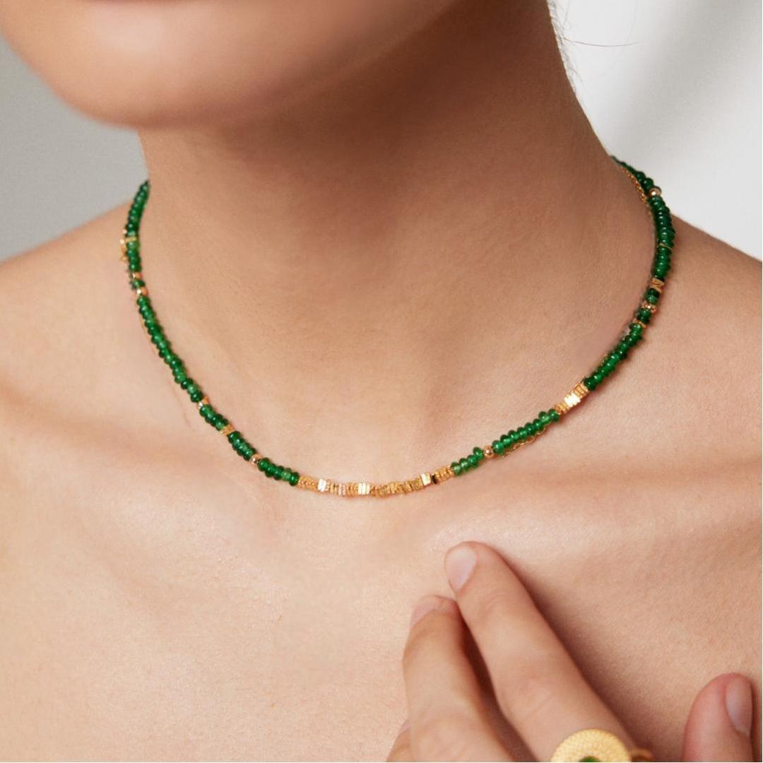 Emerald Silver Necklace