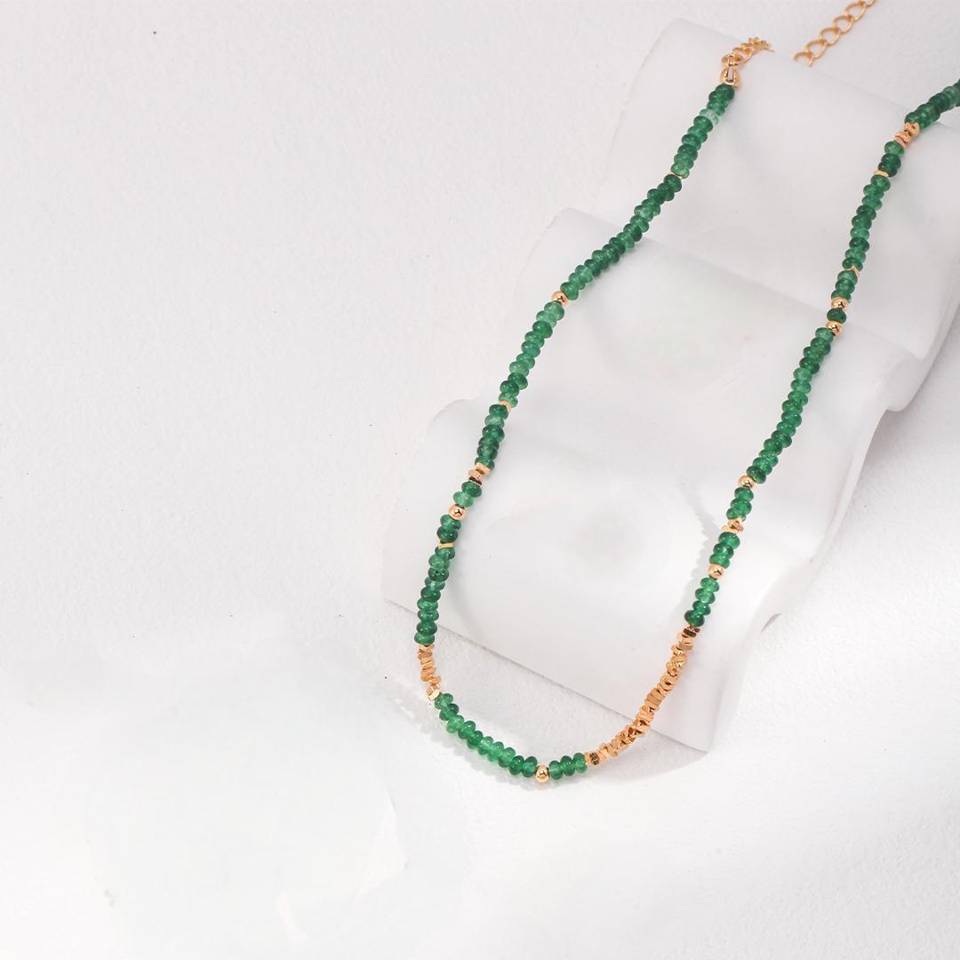 Emerald Silver Necklace